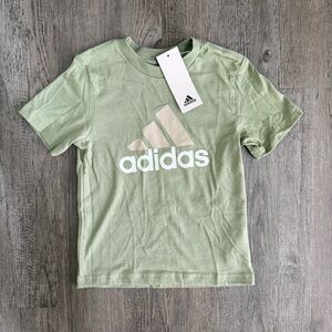 Adidas Boys Green Logo T-Shirt